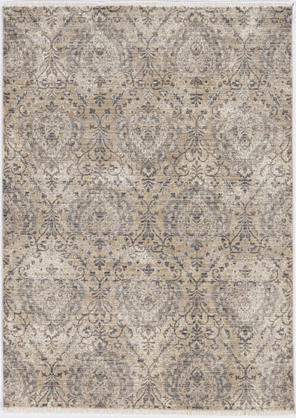 4'x6' Sand Grey Machine Woven Distressed Vintage Traditional Indoor Area Rug