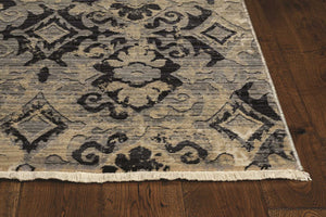 2' x 8' Ivory or Beige Antique Pattern Runner Rug