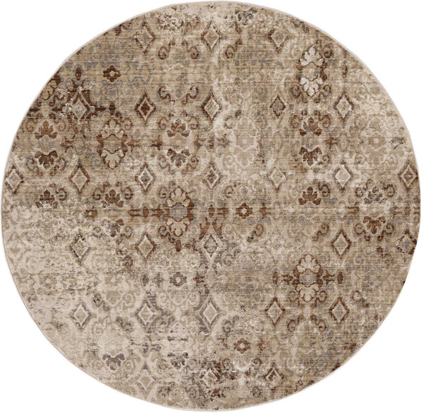 4'x6' Ivory Sand Machine Woven Distressed Vintage Traditional Indoor Area Rug