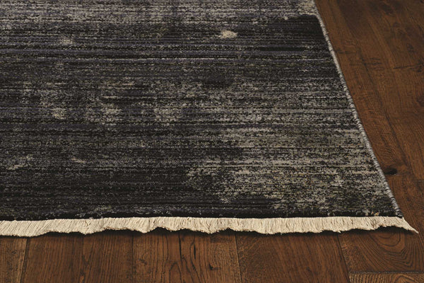 8' Blue Machine Woven Vintage Traditional Indoor Runner Rug