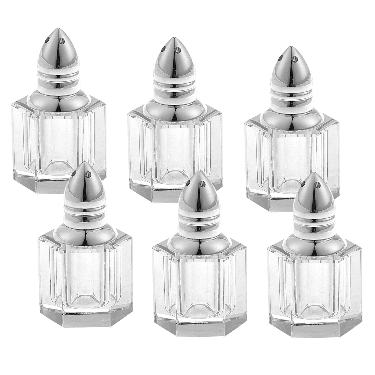 Individual Silver Crystal Salt and Peppers Gift Boxed 6 Pc Set