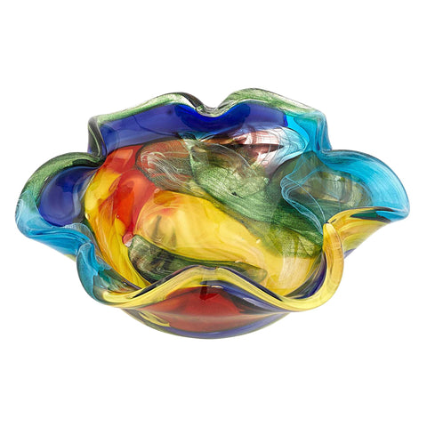 85" MultiColor Art Glass Floppy Centerpiece Bowl