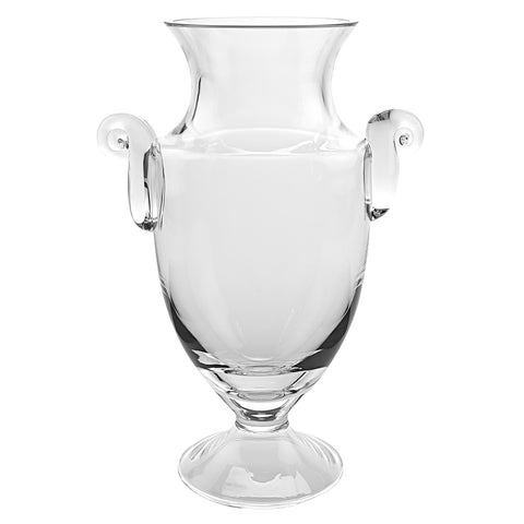 12" Mouth Blown Crystal European Made Trophy Vase