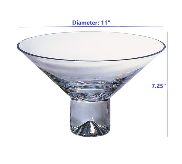 11 Mouth Blown Crystal Centerpiece or Fruit Bowl