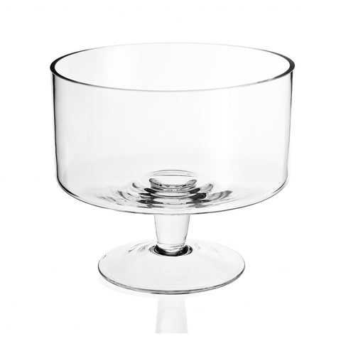 9" Mouth Blown Trifle Glass Bowl