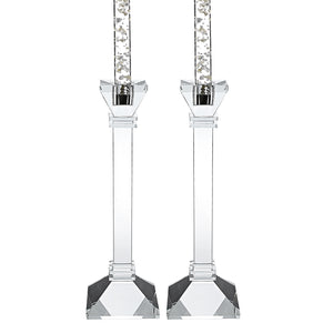 Hand Crafted Crystal Pair Classic Candle Holders