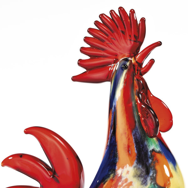 11" MultiColor Artistic Glass Rooster