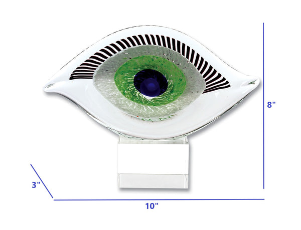 7" MultiColor Glass Art Glass Eye Centerpiece