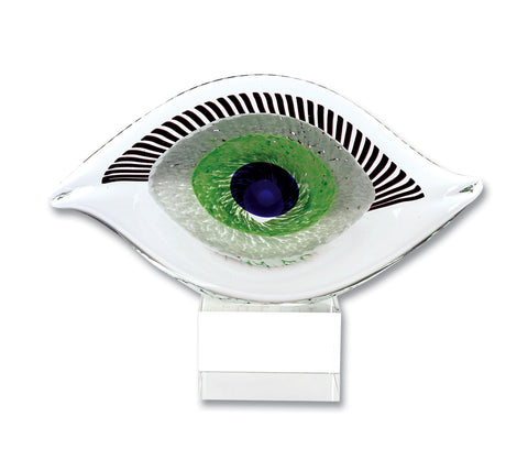 7" MultiColor Glass Art Glass Eye Centerpiece