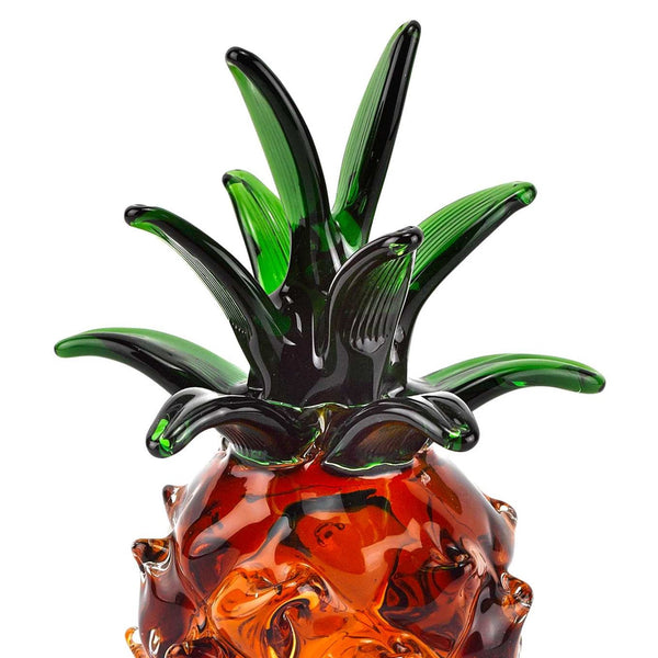 10" Mouth Blown Pineapple Art Glass