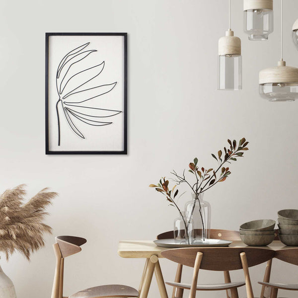 Leafy Stem Wall Art with Matthe Black Finish