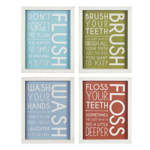 Set of 4 Bathroom Wall Art