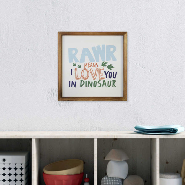 Dinosaur Rawr Quote Wall Art