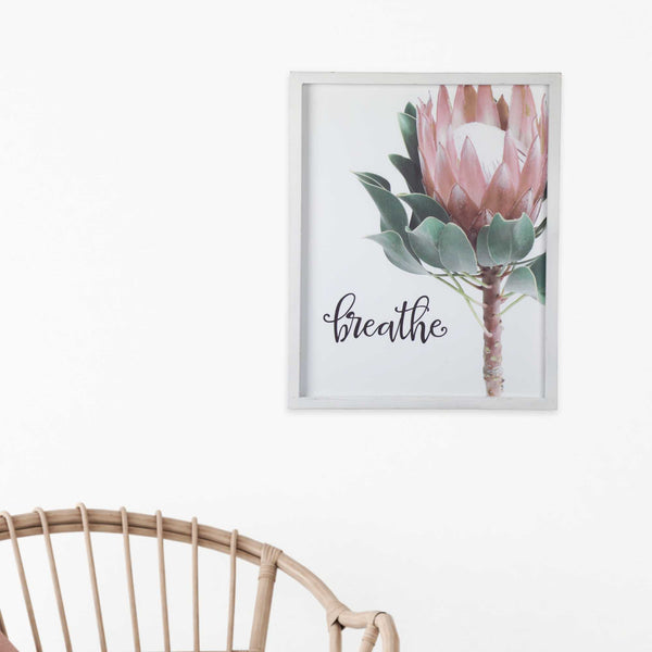 Printed Floral with Script Wall Decor