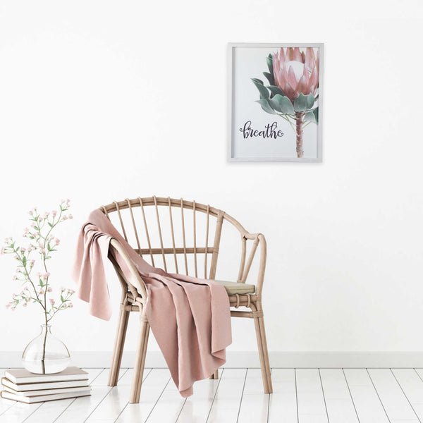 Printed Floral with Script Wall Decor