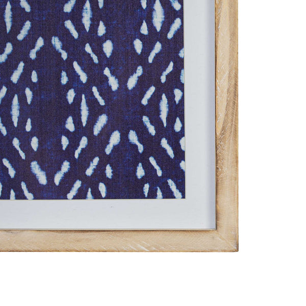 Indigo and White Print Design Framed Wall Art