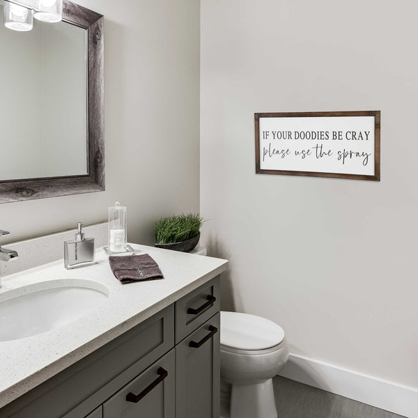 Black and White Framed Bathroom Humor Wall Art