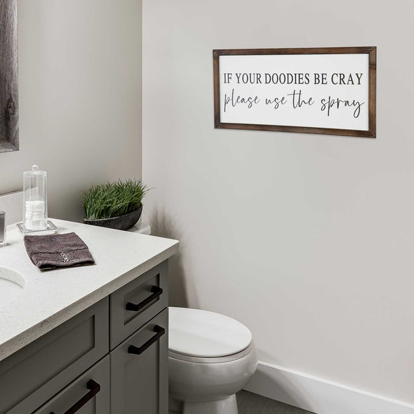 Black and White Framed Bathroom Humor Wall Art