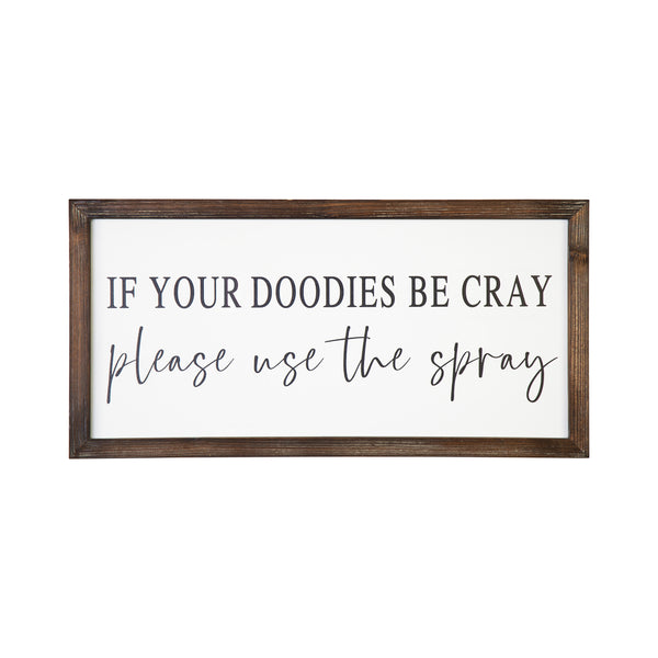 Black and White Framed Bathroom Humor Wall Art