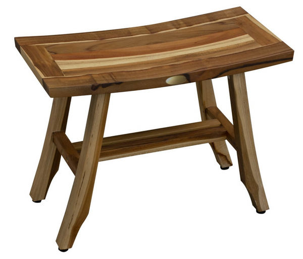 Contemporary Teak Shower Stool or Bench in Natural Finish