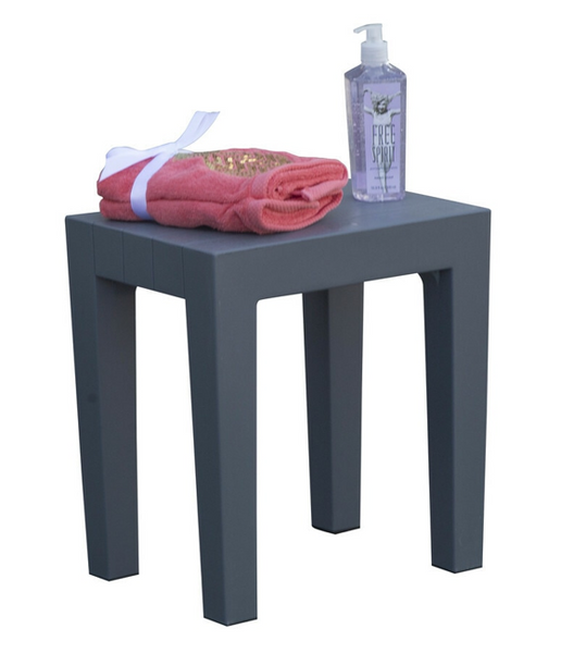 Super Sturdy Plastic Shower Stool in Gray