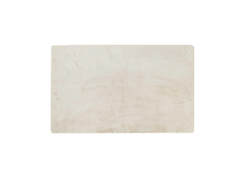 Luxe Faux Rabbit Fur Rectangular Rug 3 x 5 - Ivory