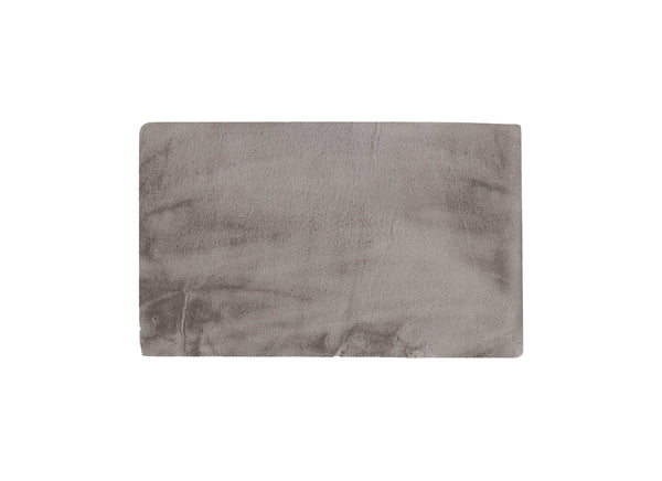 Luxe Faux Rabbit Fur Rectangular Rug 3' x 5' - Grey