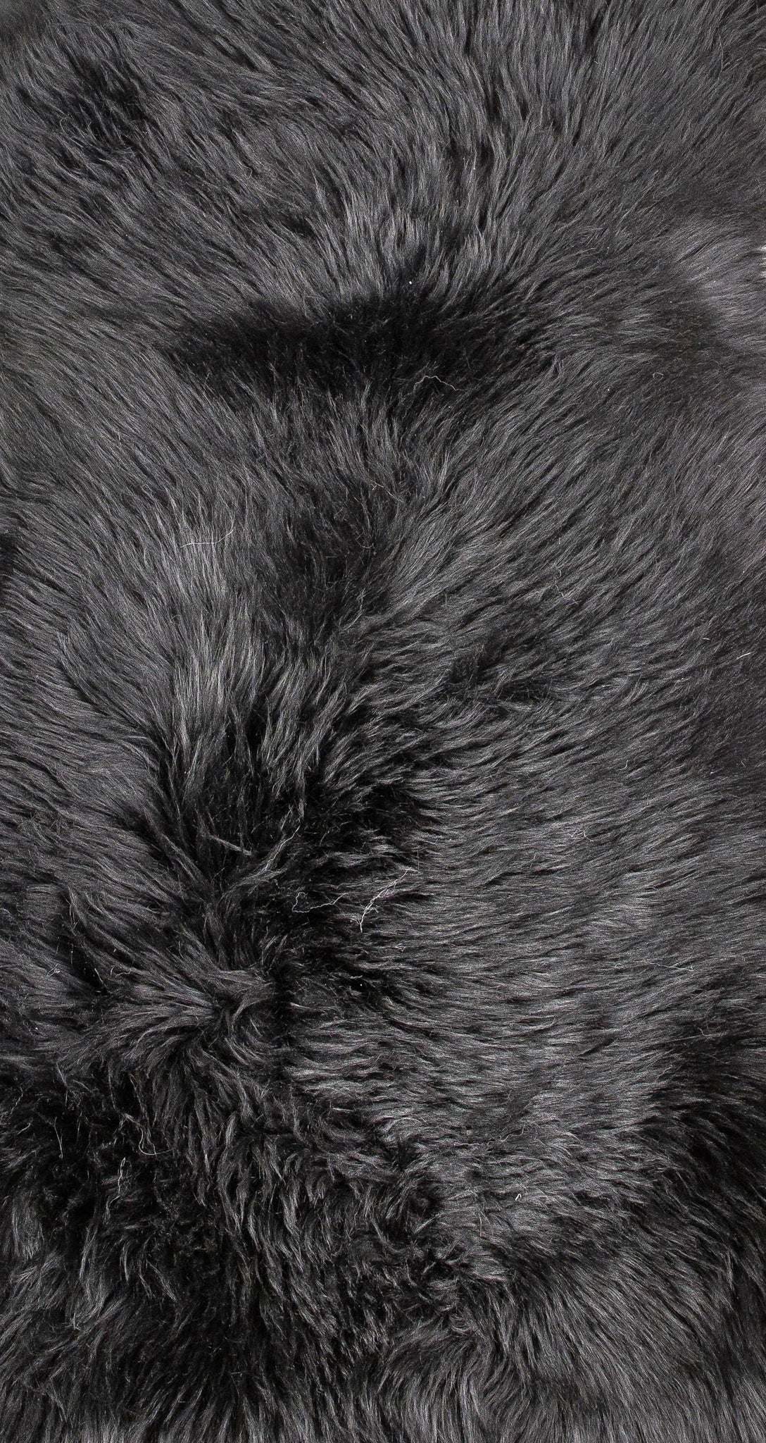 2' x 3' Black New Zealand Natural Sheepskin Rug