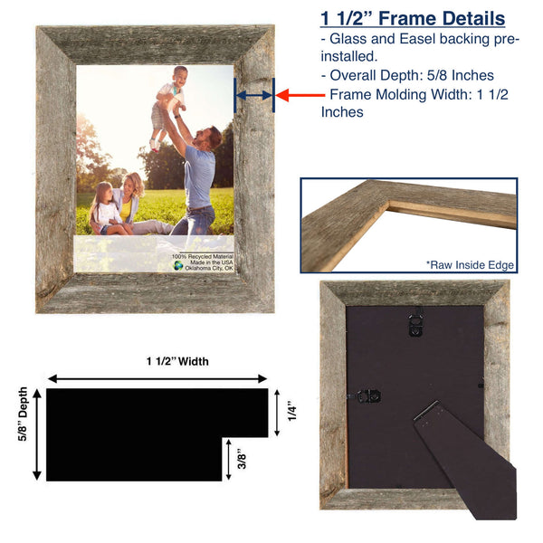 8.5" x 11" Rustic Espresso Picture Frame