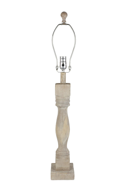 Washed Wood Finish Table Lamp Base Only