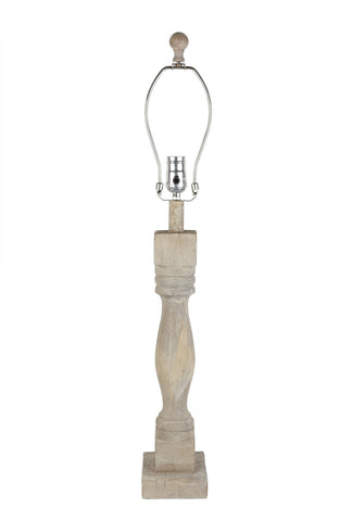 Washed Wood Finish Table Lamp Base Only