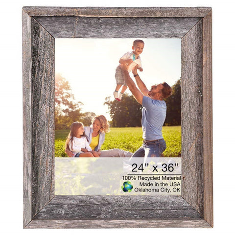 24x36 Rustic Smoky Black Picture Frame with Plexiglass Holder