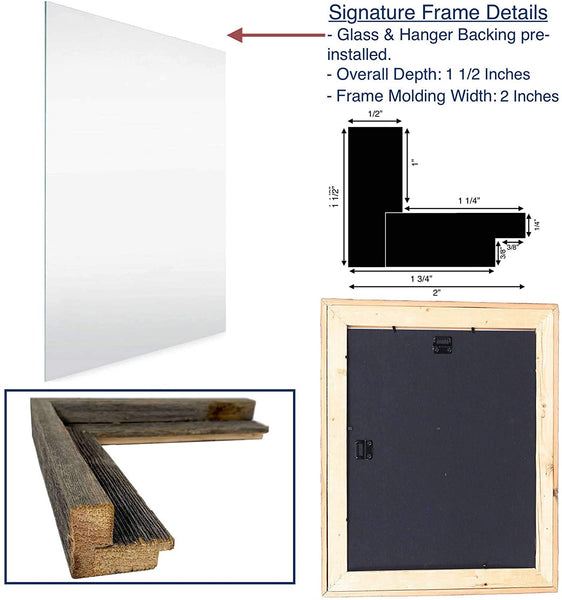 12x12 Natural Weathered Grey Picture Frame