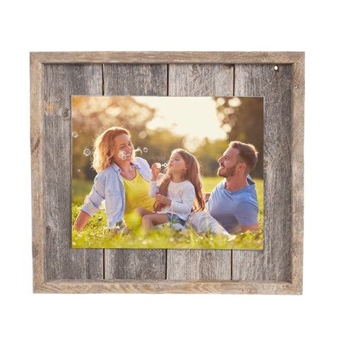 8x10 Rustic Weathered Grey Picture Frame with Plexiglass Holder