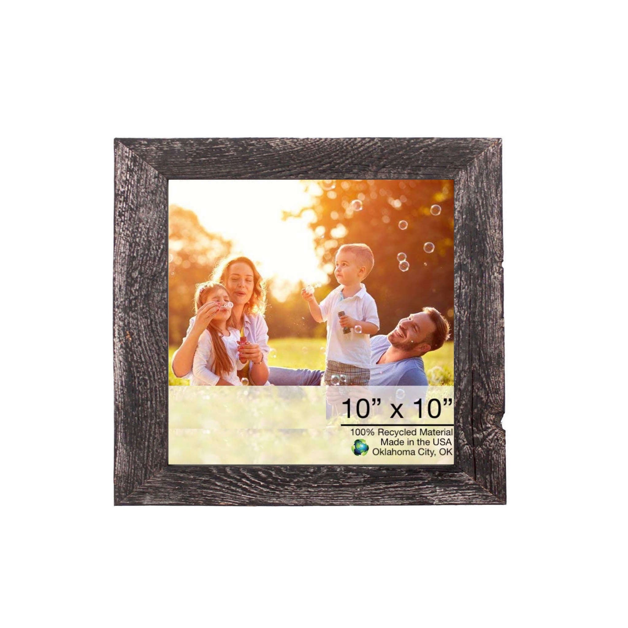 10x10 Rustic Smoky Black Picture Frame