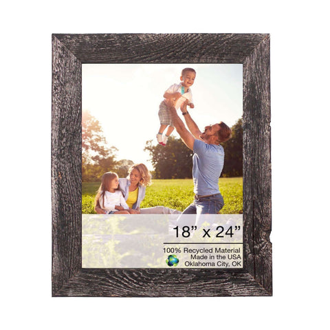 18x24 Rustic Smoky Black Picture Frame with Plexiglass Holder