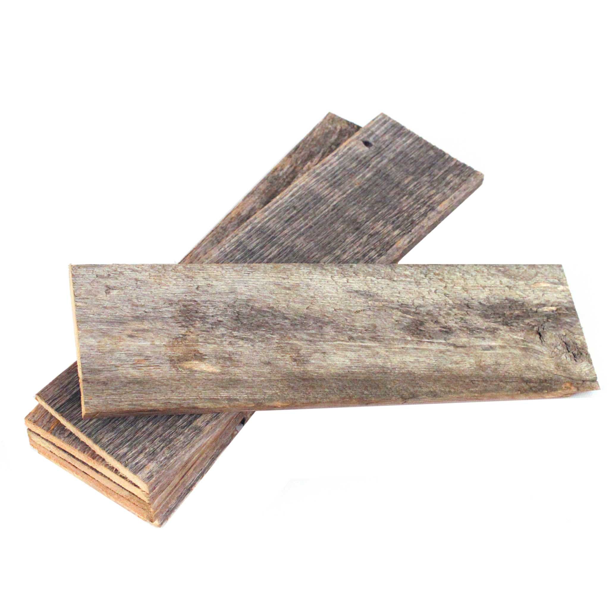 Pack of 6 Rustic Natural Weathered Gray Wood Planks