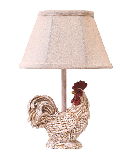 White Rooster Accent Lamp