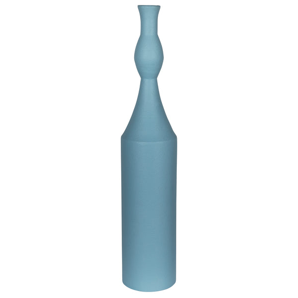 Contemporary Blue Metal Decorative Vase