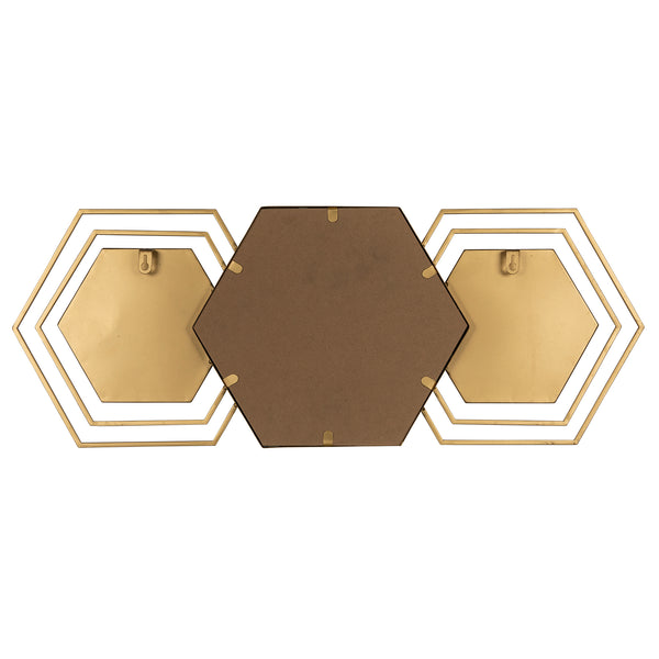 Gold Hexagon Trio Modern Wall Mirror