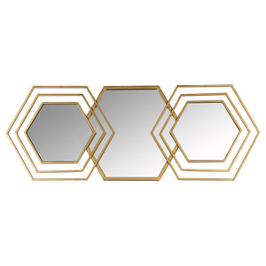 Gold Hexagon Trio Modern Wall Mirror