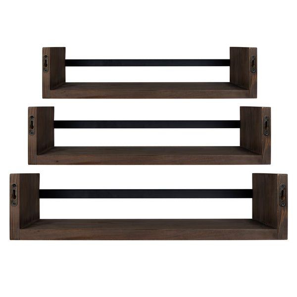 Set of 3 Rustic Floating Shelves