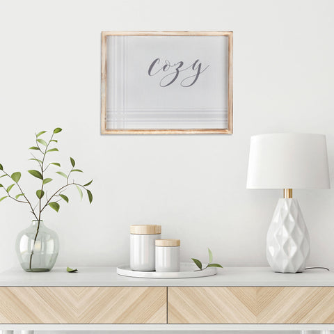 Neutral Tones Cozy Natural Wood Framed Wall Art