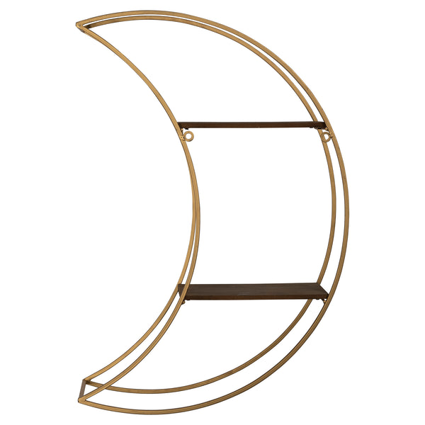 Gold Half Moon Floating Shelf