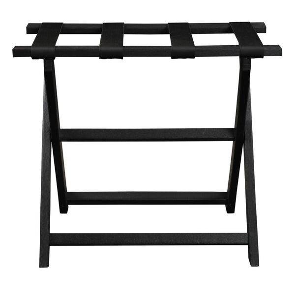 Earth Friendly Black Folding Luggage Rack with Black Straps