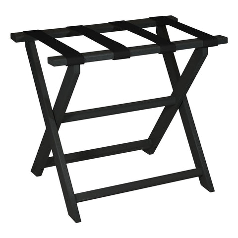 Earth Friendly Black Folding Luggage Rack with Black Straps