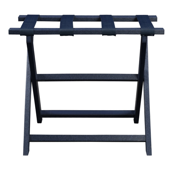 Earth Friendly Navy Blue Folding Luggage Rack with Navy Straps