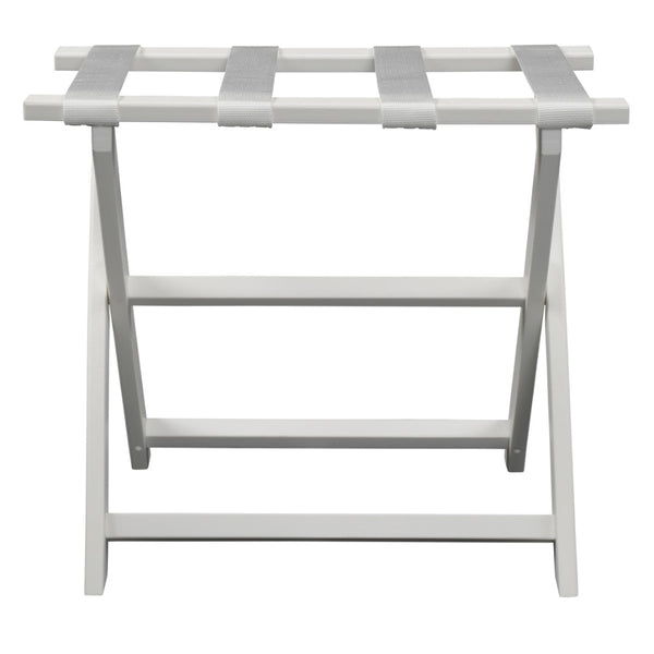 Earth Friendly White Folding Luggage Rack with White Straps