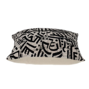 Black and White Abstract Velvet Throw Pillow