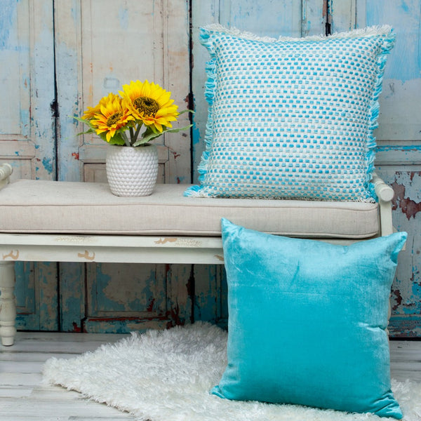 Aqua Blue Throw Pillow